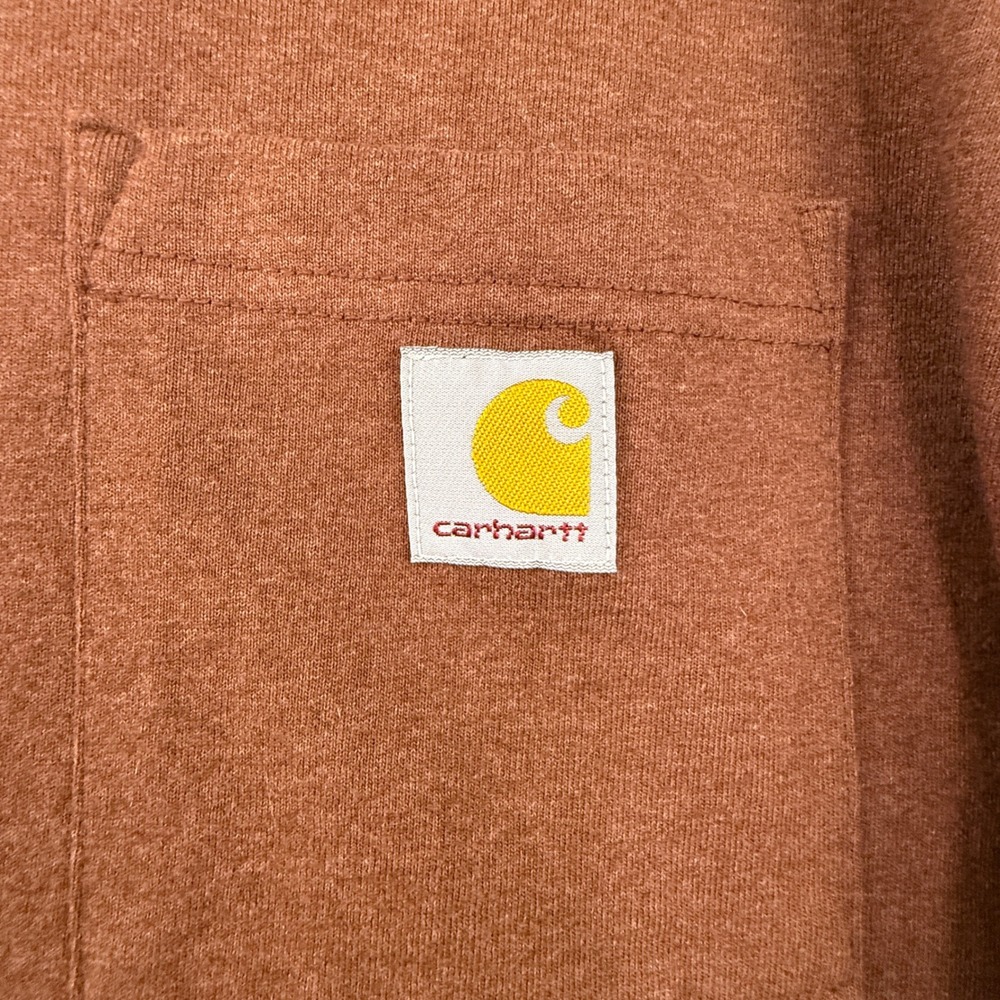 Carhartt K87 Mens Large Loose Fit Pocket T Shirt Brown Cotton Polyester‎ - Picture 3 of 12